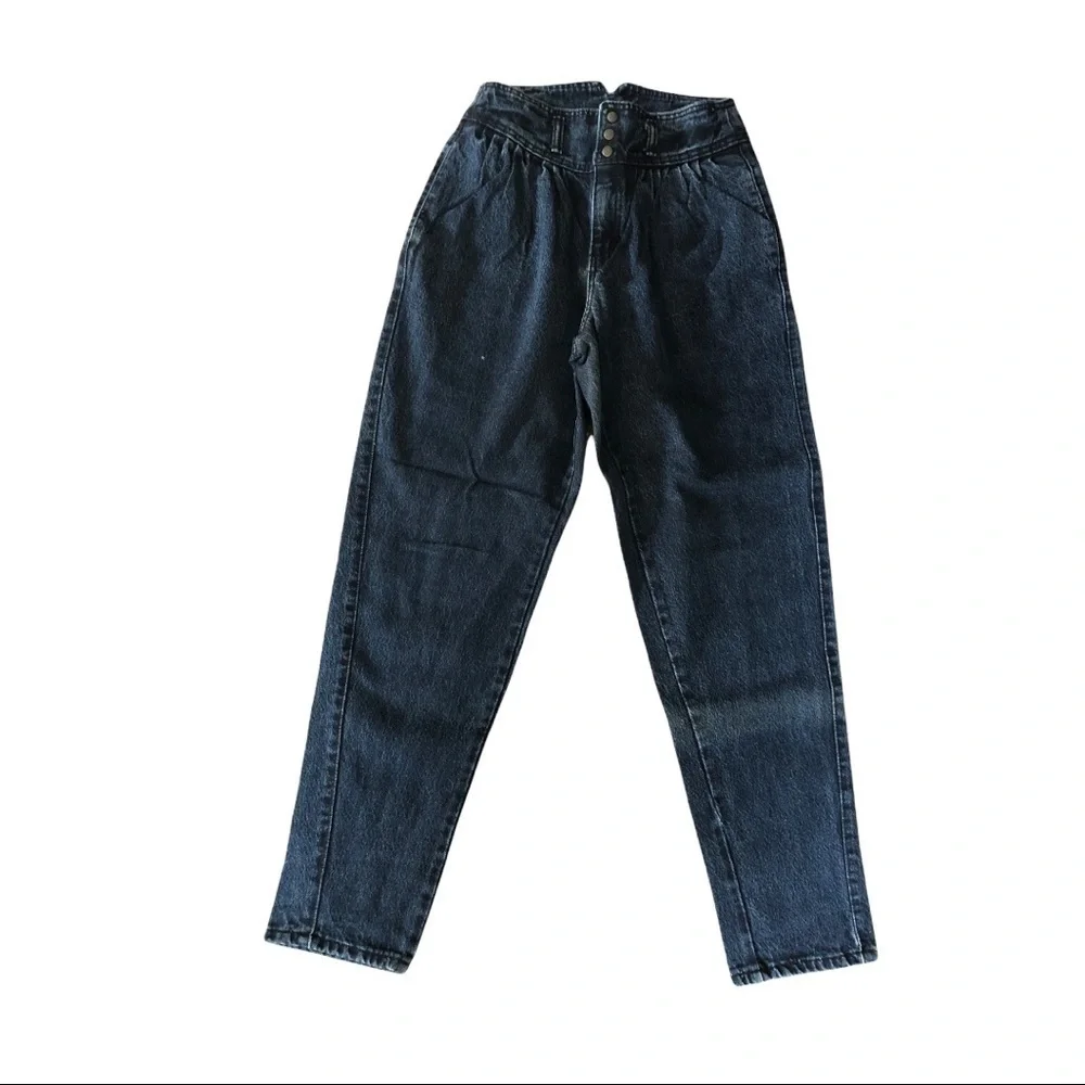 𝅺ZENA‎ vintage high rise dark acid wash jeans 7